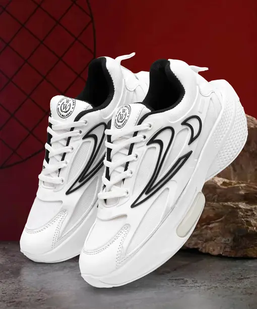 Men White & Black Colourblocked IDP Sneakers